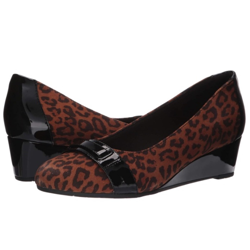CLARKS Mallory Strap Wedge Loafers